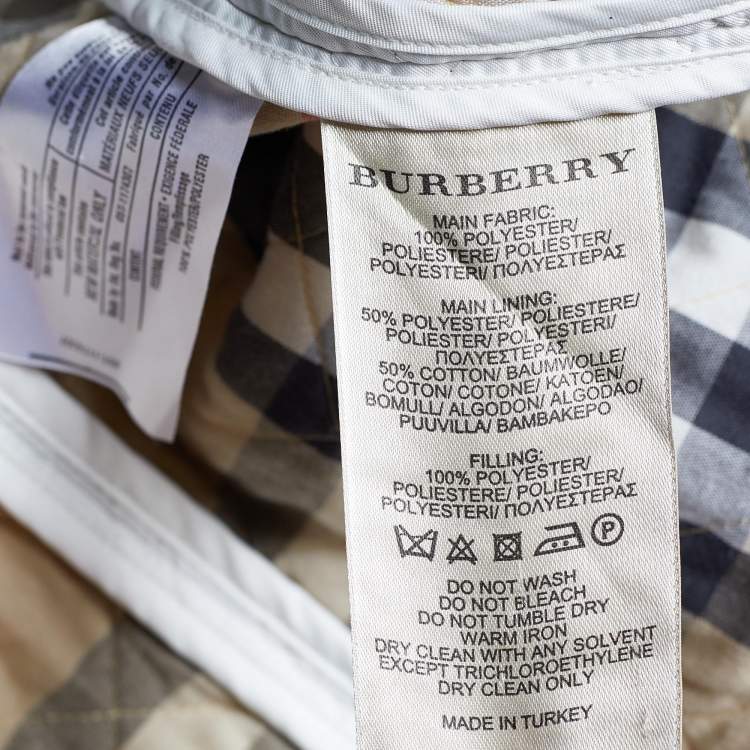 Pre Owned Burberry Brit White Quilted Button Front Jacket L 