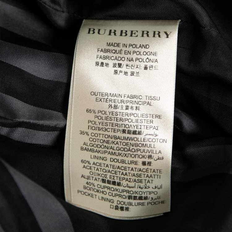 مملوكة مسبقًا Burberry Black Gabardine Double Breasted Belted Short Trench Coat XS