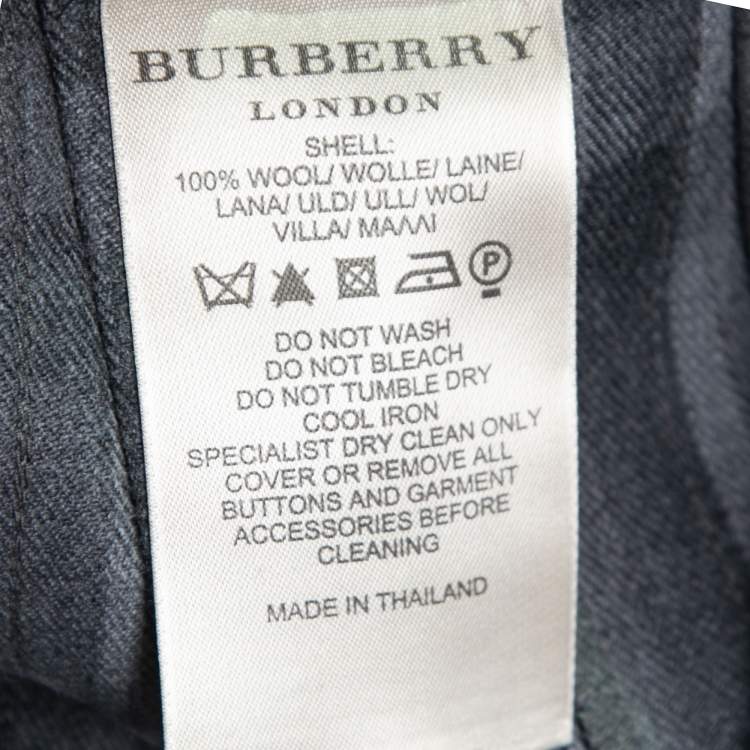Pre Owned Burberry Grey Checked Wool Pleated Mini Skirt S