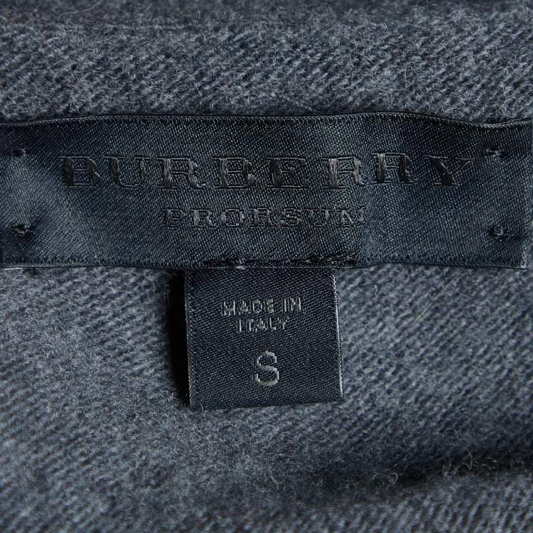 Pre Owned Burberry Prorsum Grey Wool & Cashmere Embellished Neck Sweater S