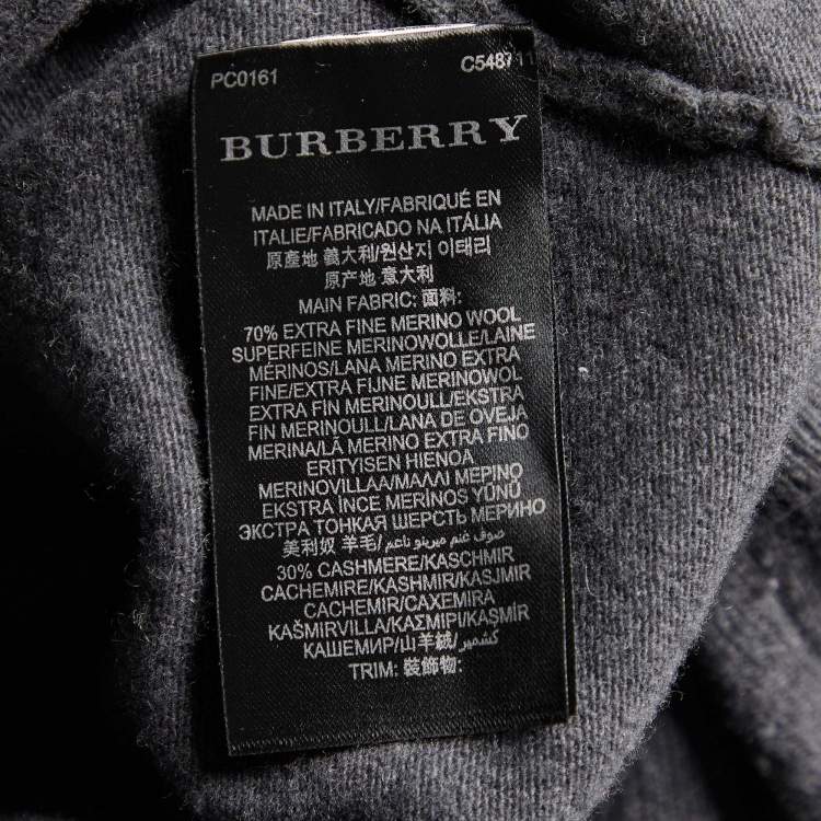 Pre Owned Burberry Prorsum Grey Wool & Cashmere Embellished Neck Sweater S