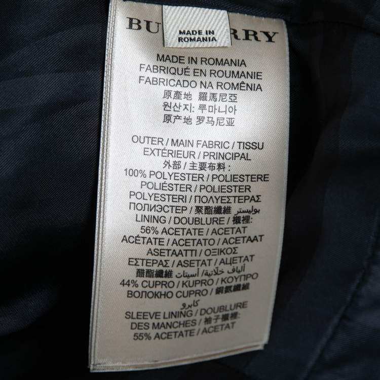 Pre Owned Burberry Black Synthetic Zip-Front Quilted Jacket M