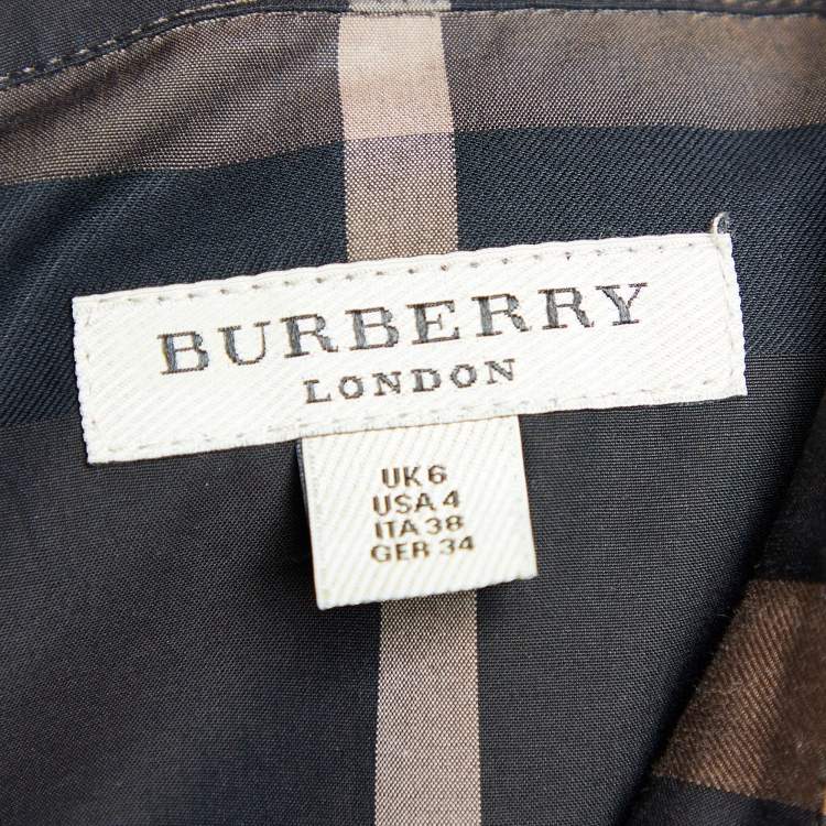 Pre Owned Burberry Brown Nova Check Cotton Slim Fit Shirt S