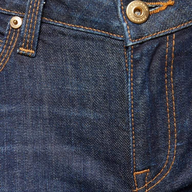 مملوكة مسبقًا Burberry Brit Navy Blue Denim Flared High Rise Jeans M Waist 28.5"