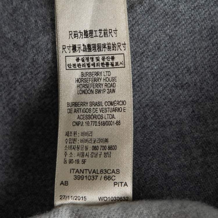 Pre Owned Burberry Grey Check Wool Reversible Cape One Size