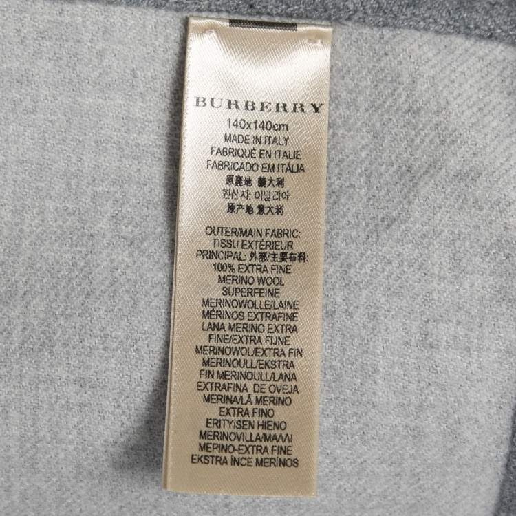 Pre Owned Burberry Grey Check Wool Reversible Cape One Size