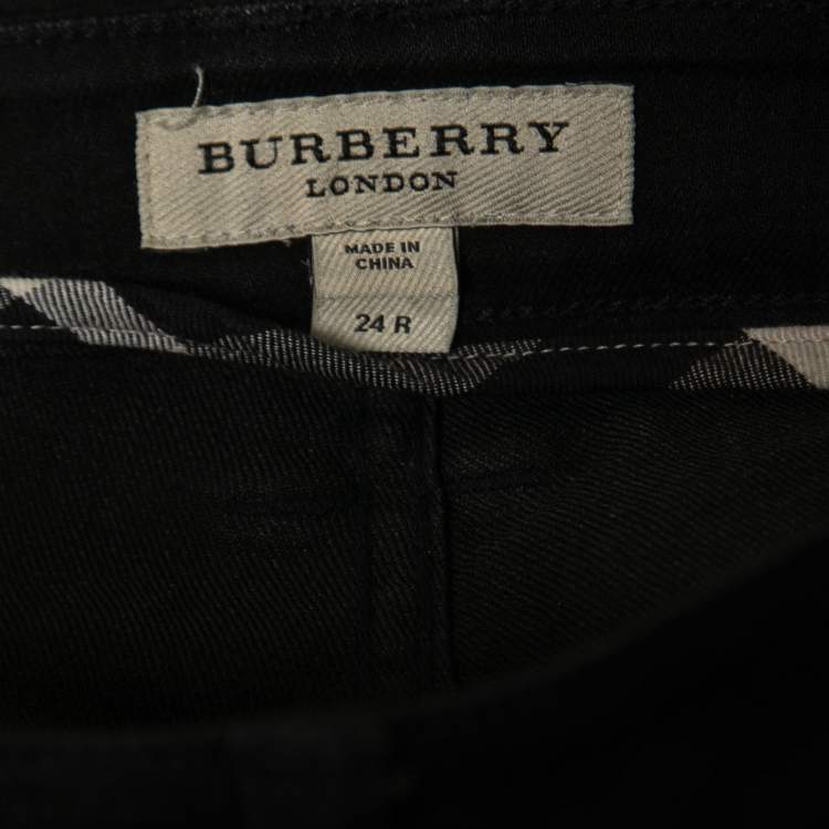 Pre Owned Burberry Black Denim Regular Fit Jeans S Waist 26" 