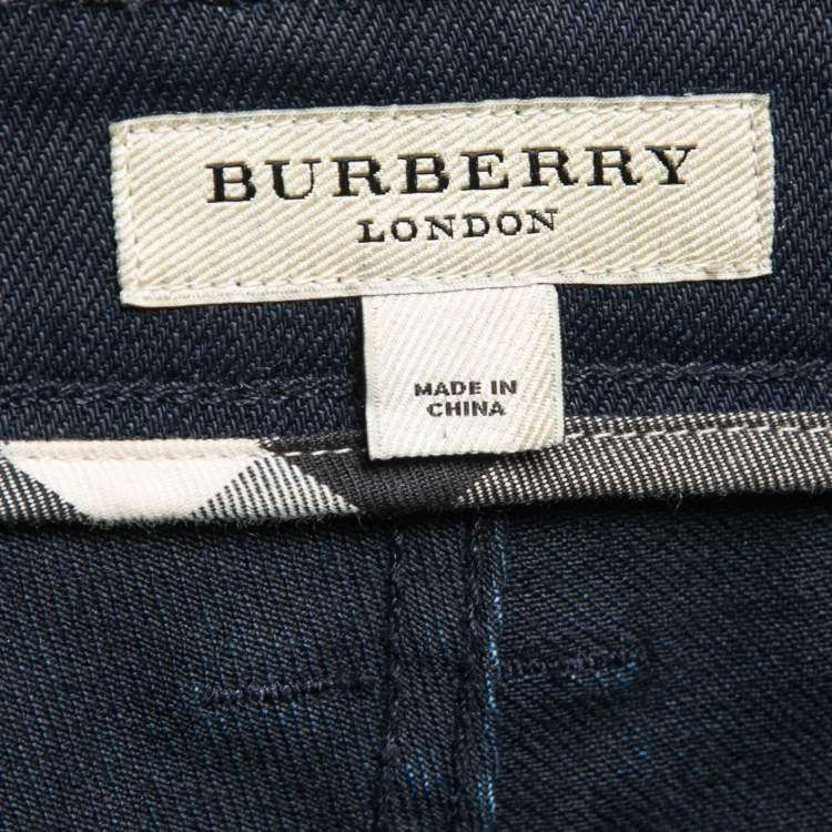 Pre Owned Burberry Blue Denim Thurlestone Skinny Leg Jeans M Waist 34"