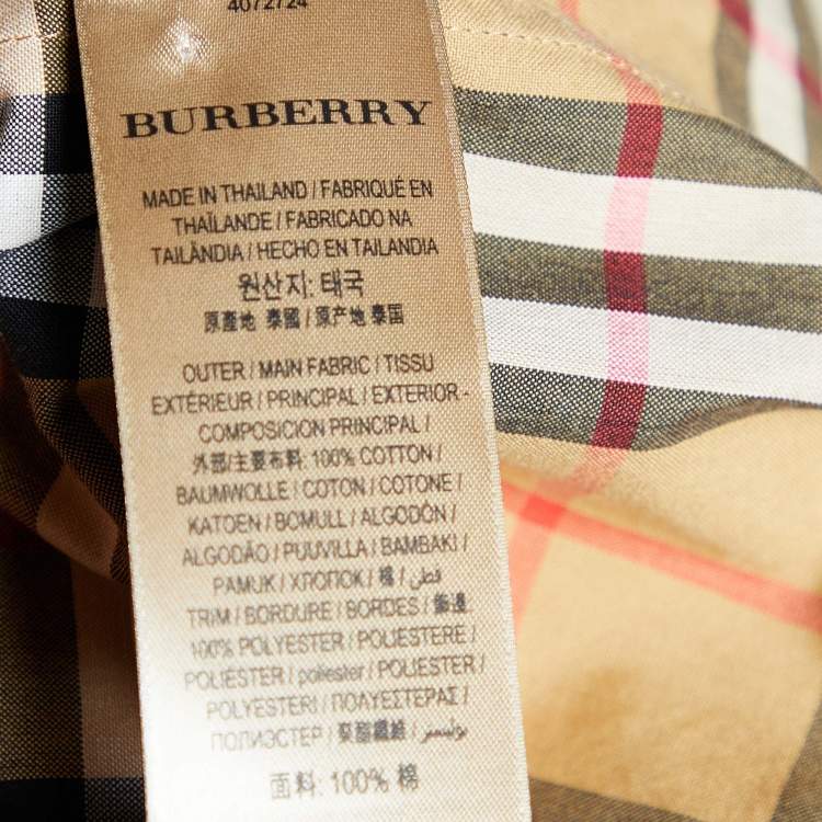Pre Owned Burberry Brown Vintage Check Cotton Tape Detail Shirt M