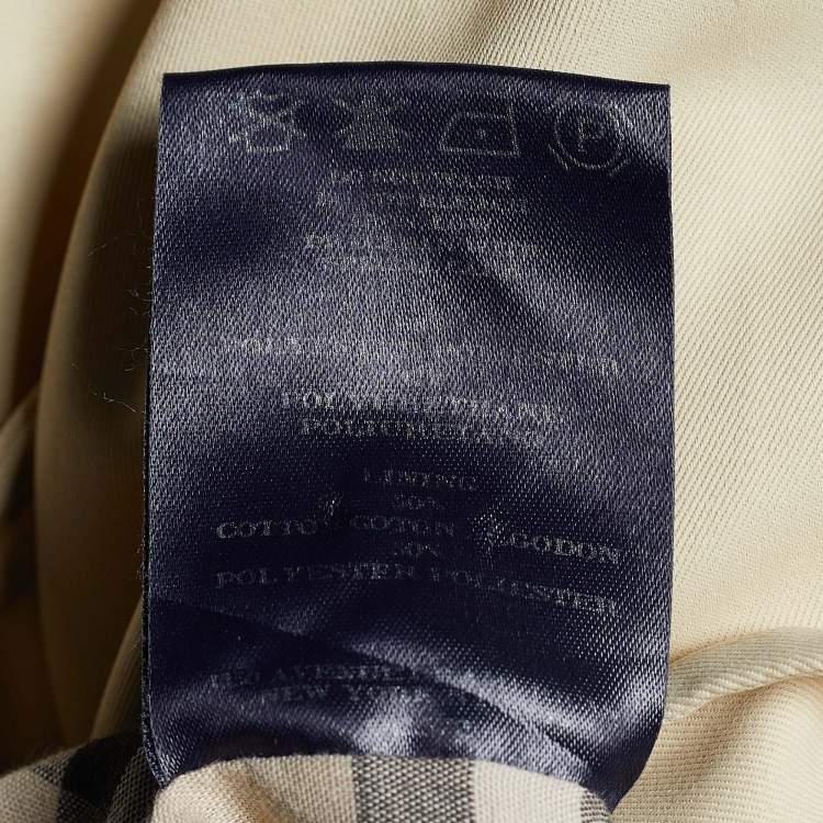 Pre Owned Burberry Vintage Beige Button Front Long Coat M