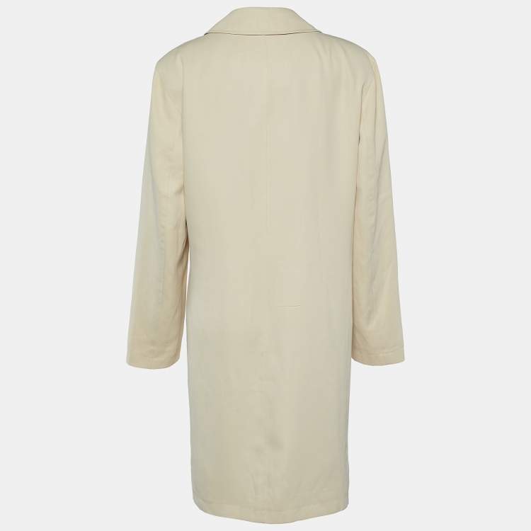 Pre Owned Burberry Vintage Beige Button Front Long Coat M
