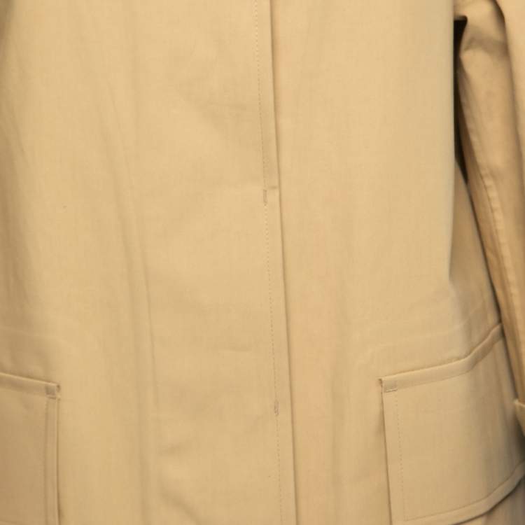 Pre Owned Burberry London Beige Cotton Button Front Oversized Trench Coat S