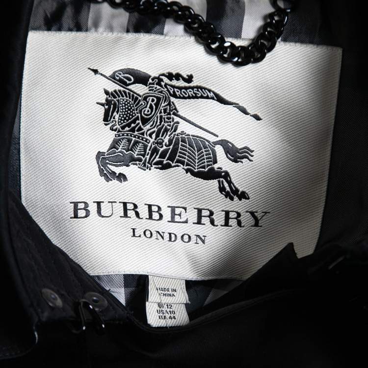 Pre Owned Burberry Black Synthetic Pleated Trench Coat M
