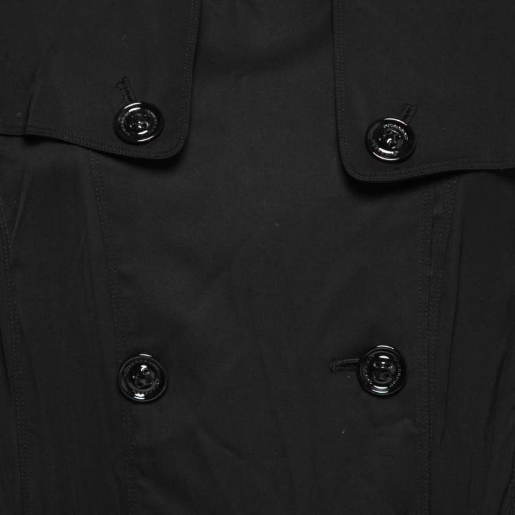 Burberry Black Synthetic Pleated Trench Coat M Burberry | The Luxury Closet