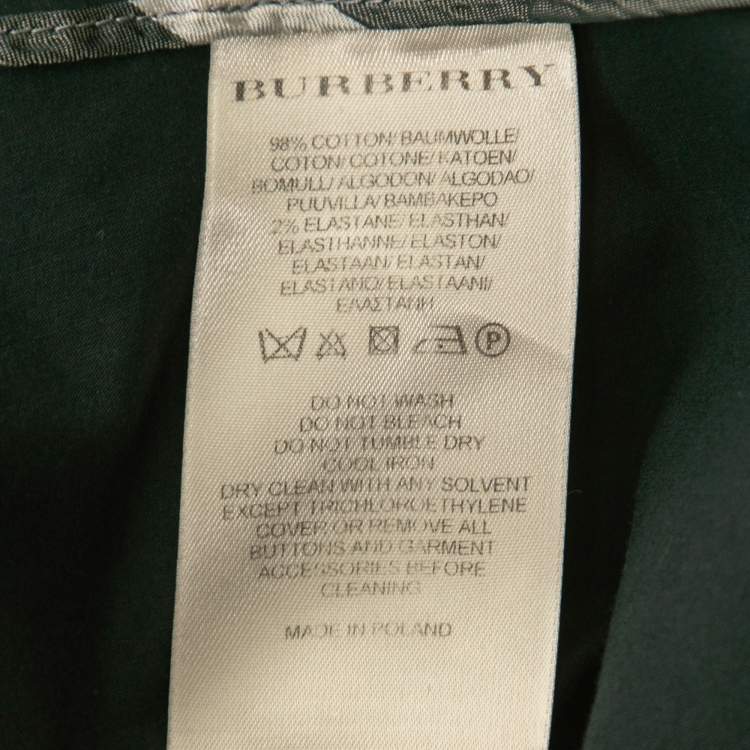 Pre Owned Burberry Black Cotton Cropped Trousers M