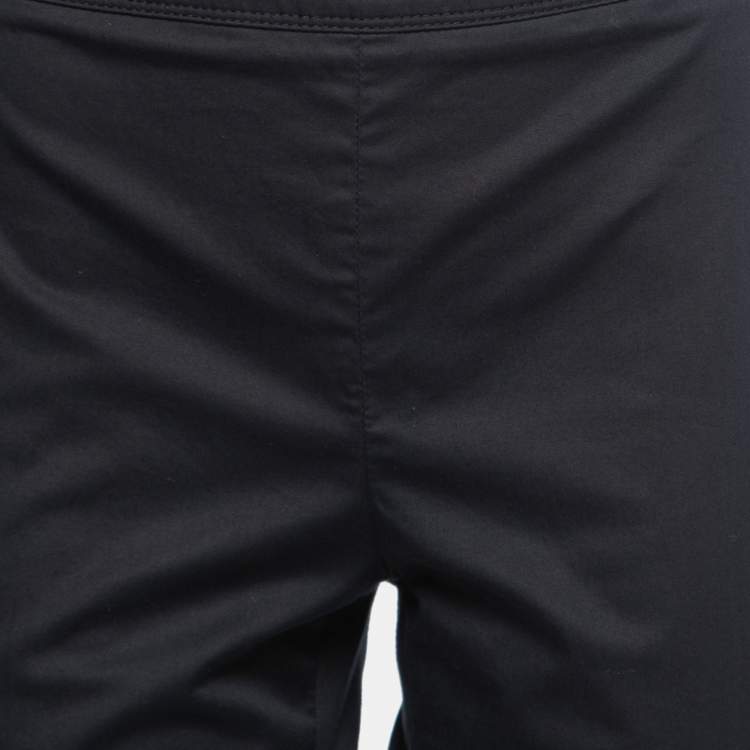 Pre Owned Burberry Black Cotton Cropped Trousers M