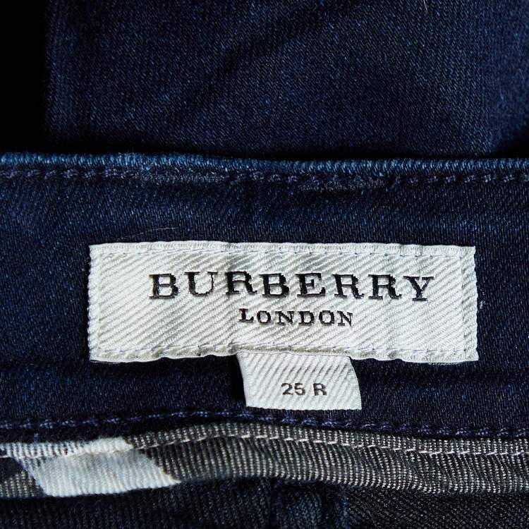 Pre Owned Burberry Navy Blue Denim Thurlestone Skinny Jeans S Waist 28"