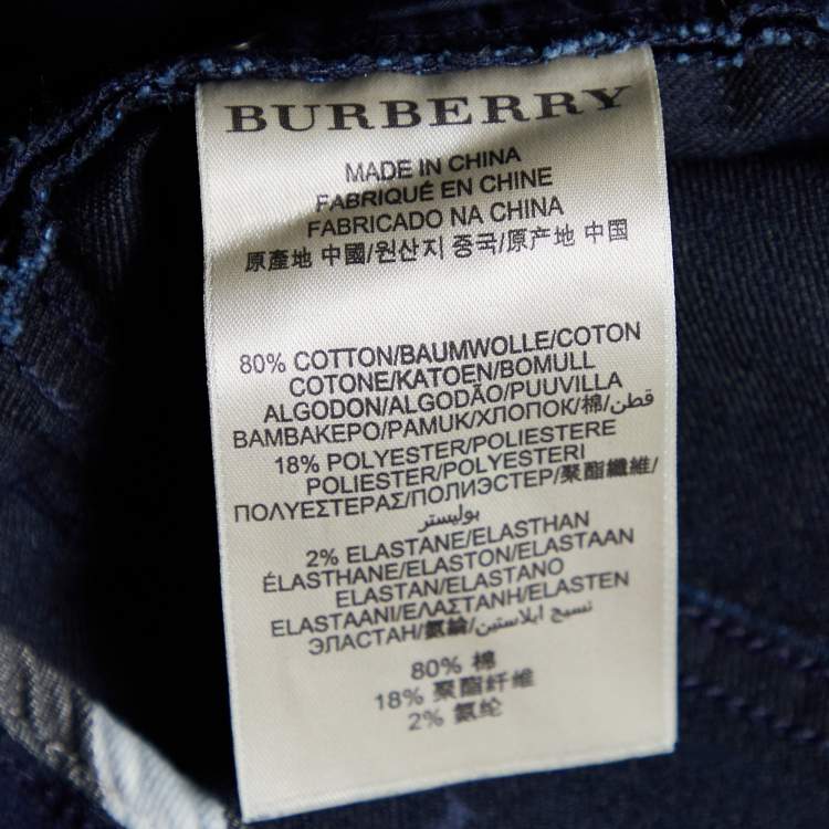 Pre Owned Burberry Navy Blue Denim Thurlestone Skinny Jeans S Waist 28"
