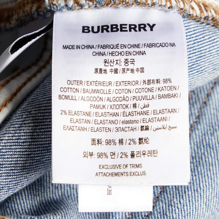 Pre Owned Burberry Navy Blue Denim Skinny Jeans S Waist 28"