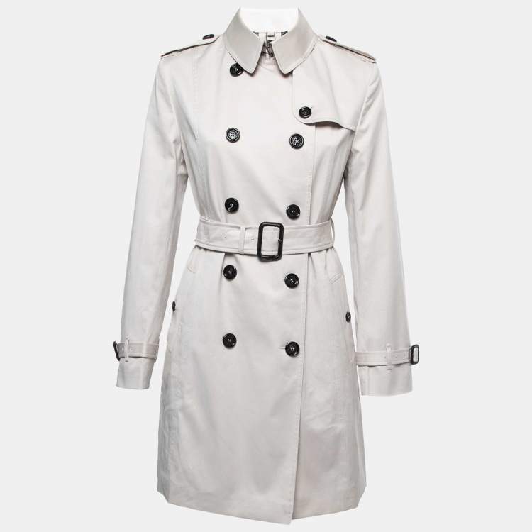 Pre Owned Burberry Beige Gabardine Belted Trench Coat S