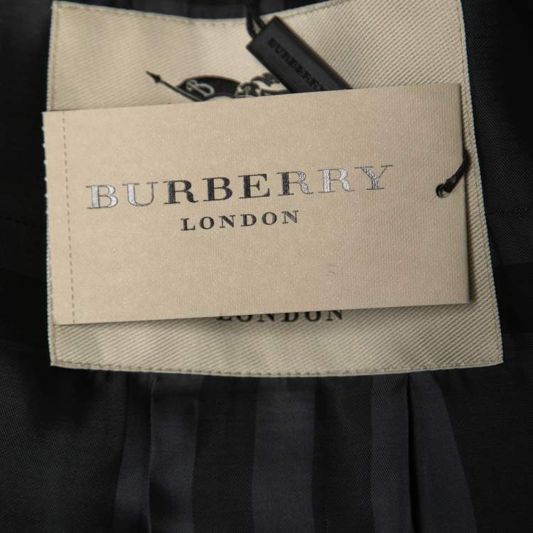 Pre Owned Burberry Black Cotton Belted Trench Coat S