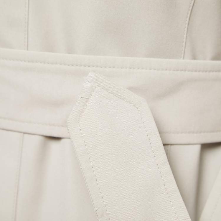 Pre Owned Burberry Stone Beige Gabardine Short Trench Coat S