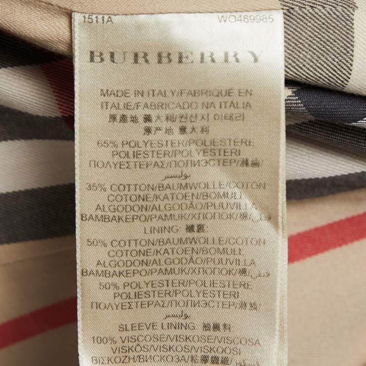 Pre Owned Burberry Stone Beige Gabardine Short Trench Coat S