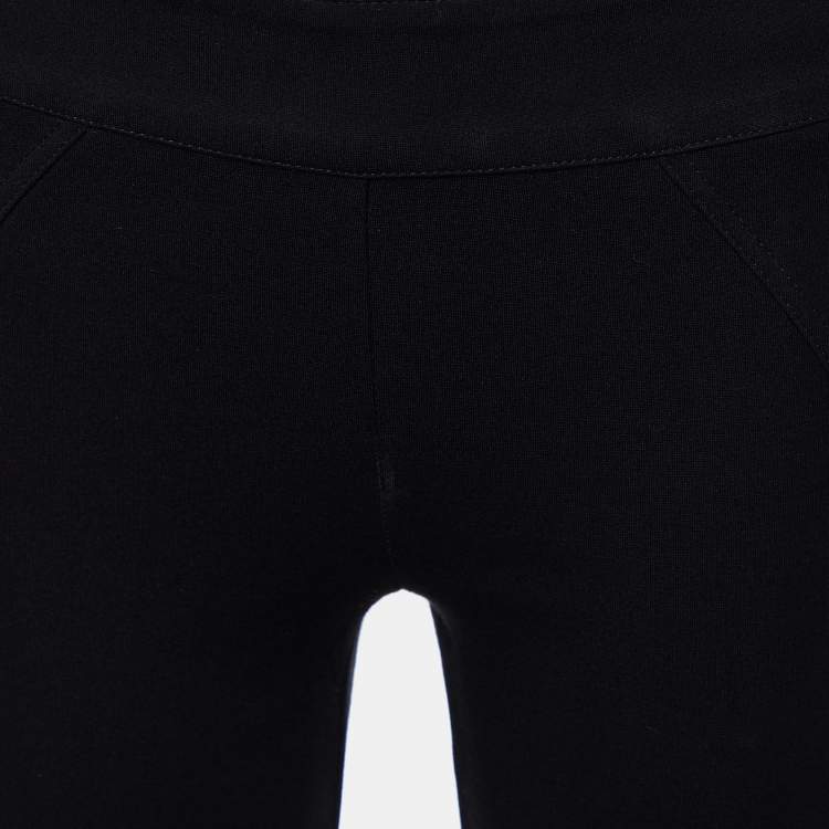 Pre Owned Burberry Black Knit Zip Detail Leggings XS