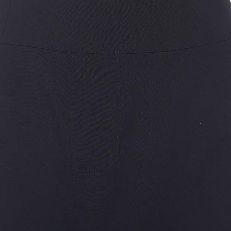 Pre Owned Burberry Black Wool Pencil Skirt S