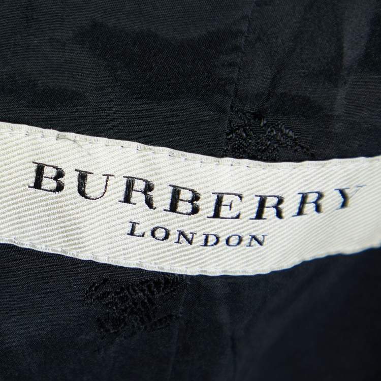 Pre Owned Burberry Black Wool Button Front Blazer S