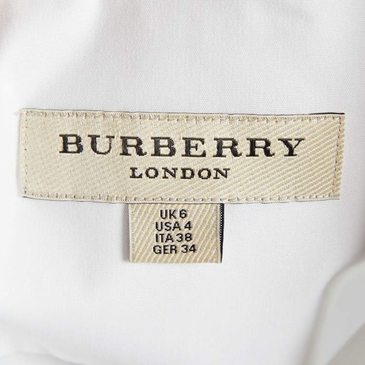Pre Owned Burberry White Cotton Button Front Shirt S