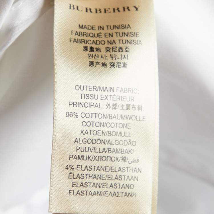 Pre Owned Burberry White Cotton Button Front Shirt S