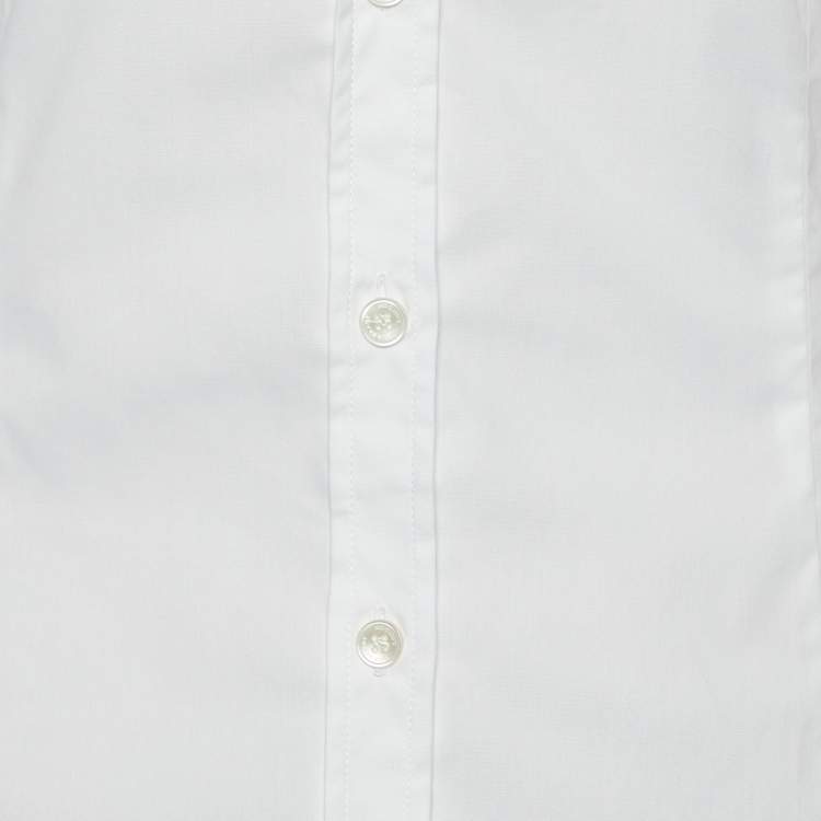 Pre Owned Burberry White Cotton Fitted Shirt S