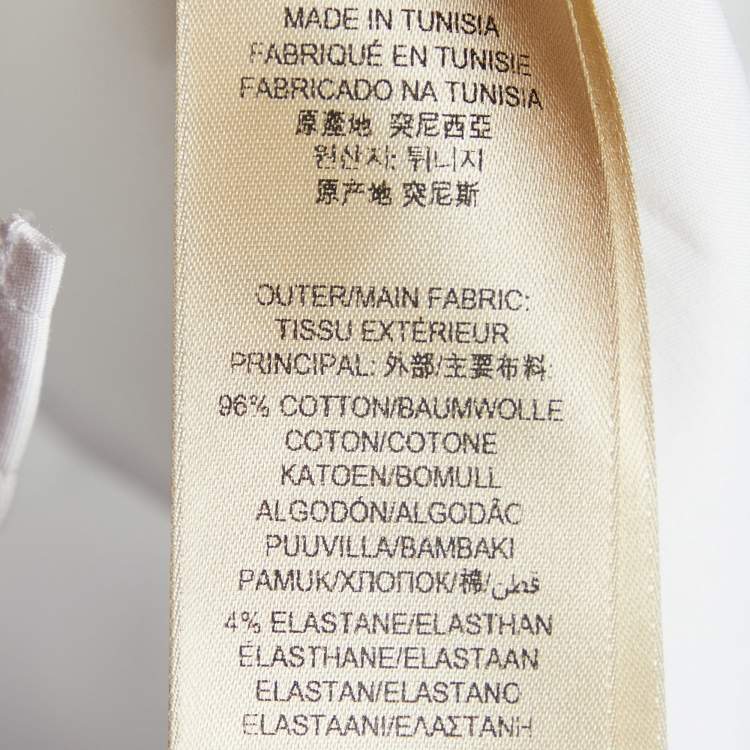 Pre Owned Burberry White Cotton Fitted Shirt S