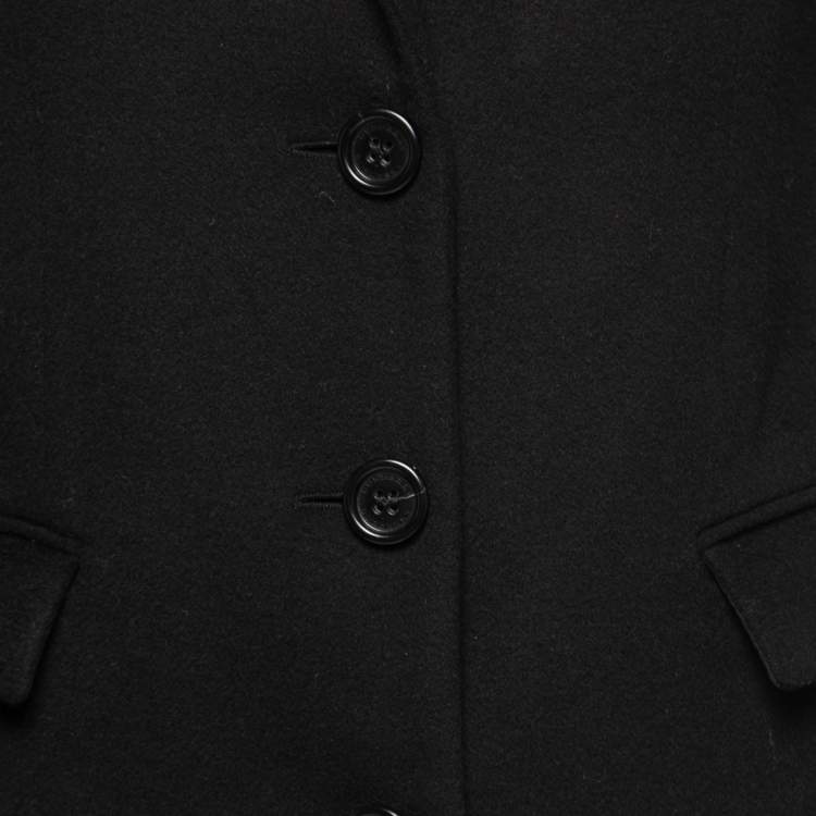 Pre Owned Burberry Black Wool Single-Breasted Coat M