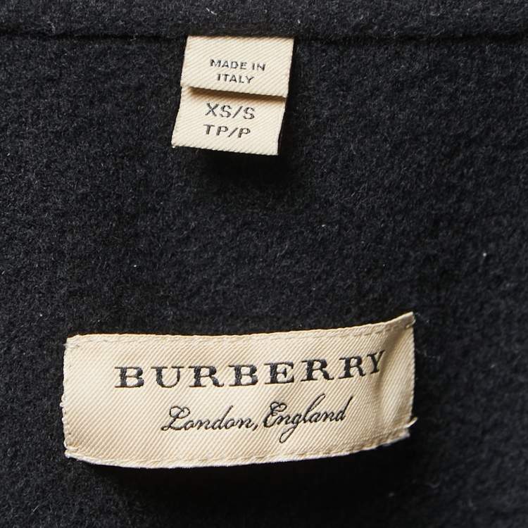 Pre Owned Burberry Black Cashmere Cape Coat XS