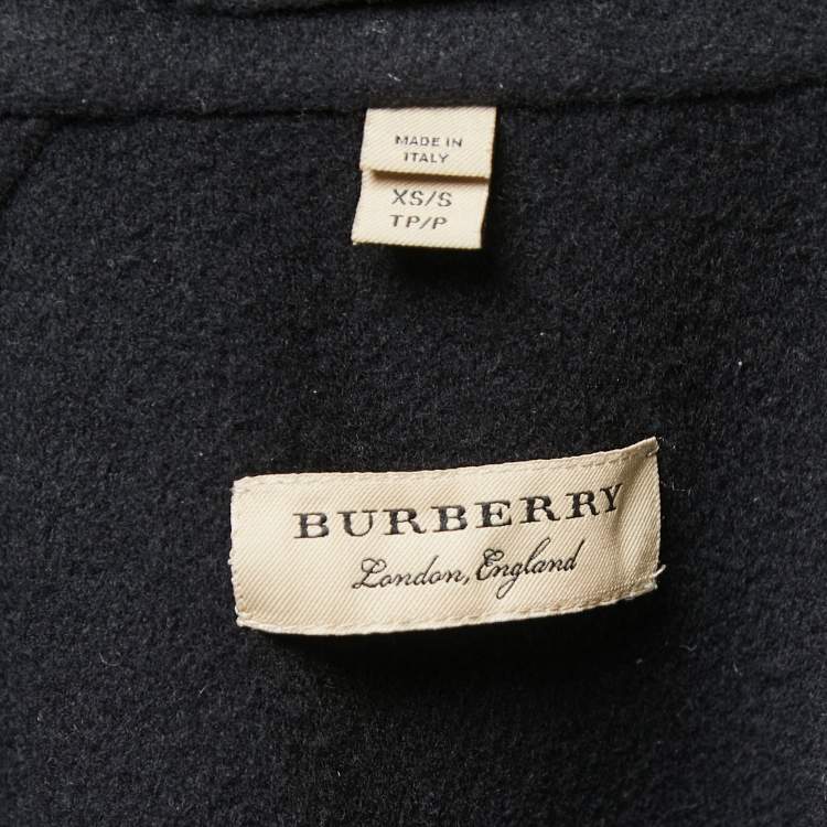 Pre Owned Burberry Black Cashmere Cape Coat XS