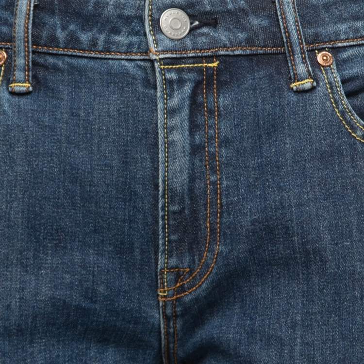 Pre Owned Burberry Blue Denim Mid Rise Skinny Jeans M Waist 30"