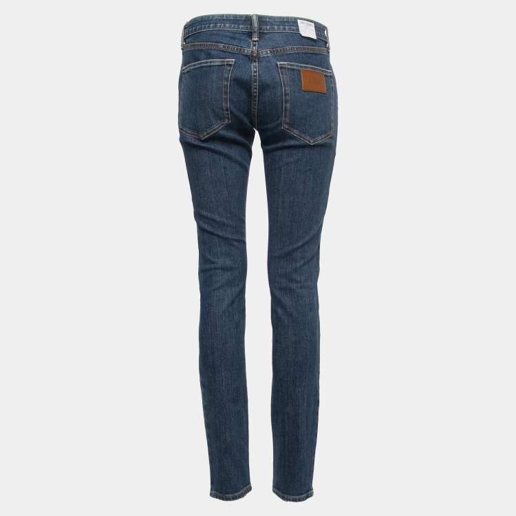 Pre Owned Burberry Blue Denim Mid Rise Skinny Jeans M Waist 30"