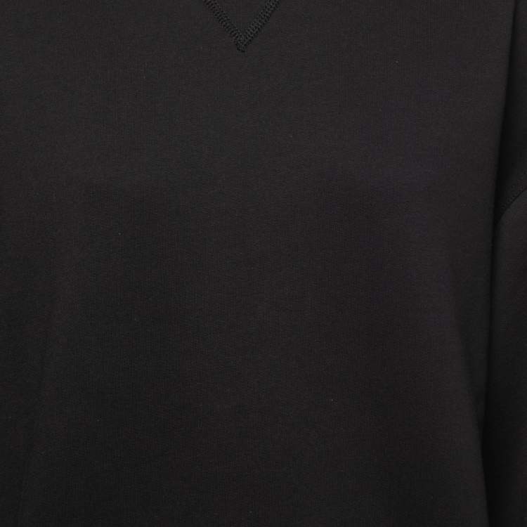 Pre Owned Burberry Black Jersey Cotton Bronx Check Sleeve Sweatshirt L