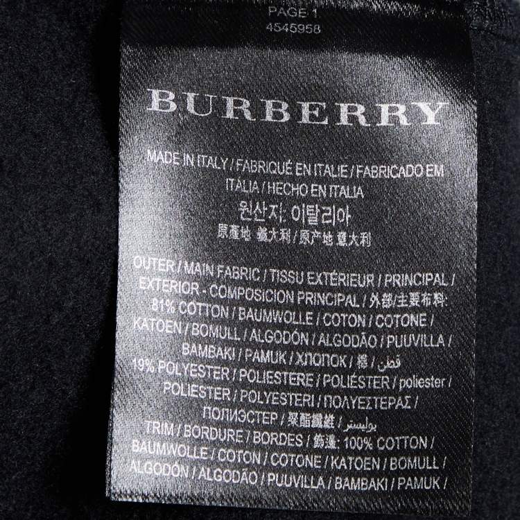 Pre Owned Burberry Black Cotton Knit Asymmetric Mini Dress S