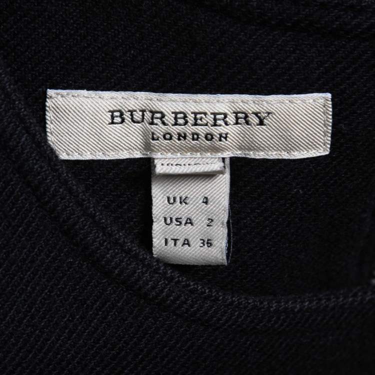 Pre Owned Burberry Black Sleeveless Midi Dress XS