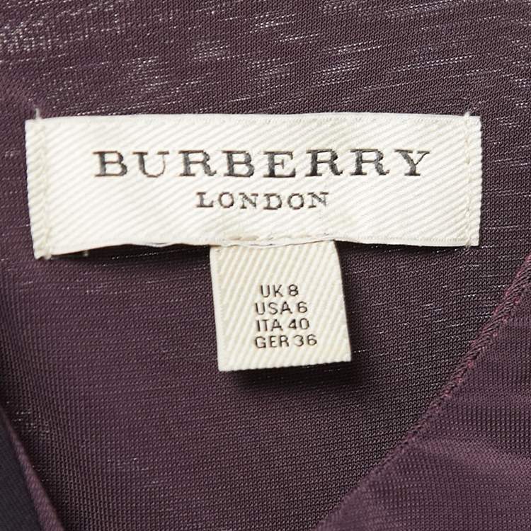 Pre Owned Burberry Purple Jersey Ruched Bodycon Dress S