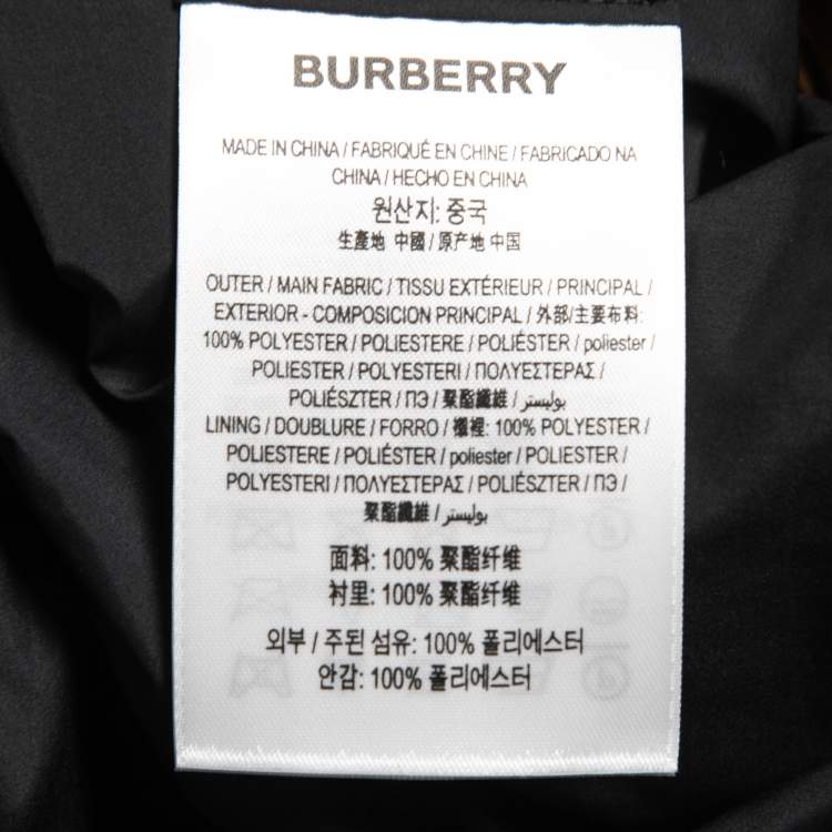 Pre Owned Burberry Brown Checked Synthetic Hooded Zip Front Jacket XS