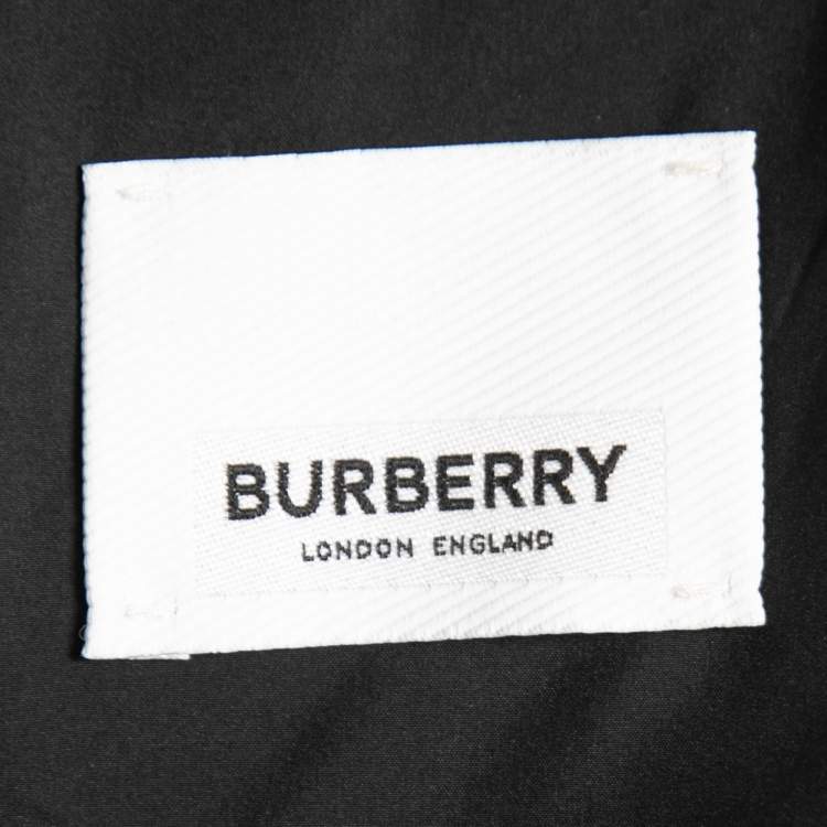 Pre Owned Burberry Brown Checked Synthetic Hooded Zip Front Jacket XS