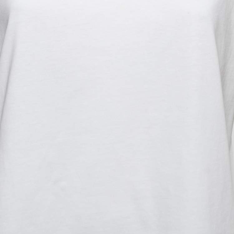 مملوكة مسبقًا Burberry White Cotton Vintage Checked Half Sleeve T-Shirt M
