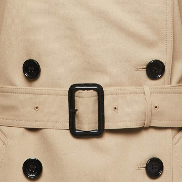 Pre Owned Burberry Beige Gabardine Double-Breasted Belted Trench Coat M