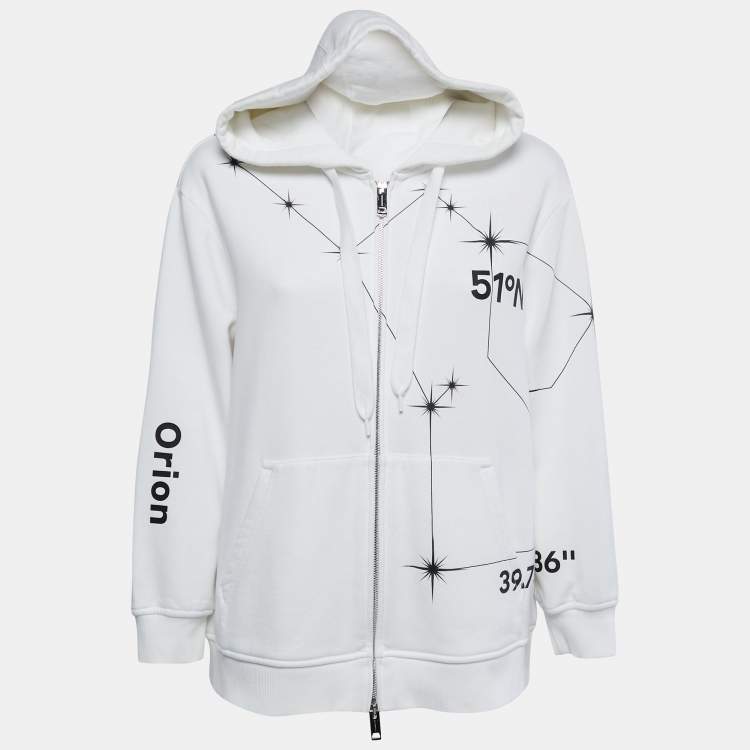 Burberry White Orion Print Cotton Zip-Up Hoodie M Burberry | The Luxury ...