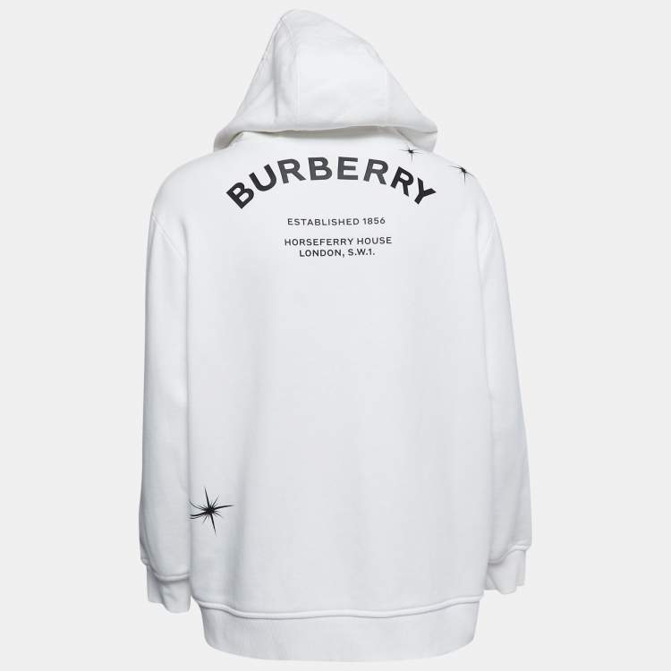 Burberry White Orion Print Cotton Zip-Up Hoodie M Burberry | TLC
