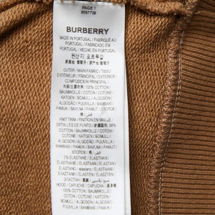 Pre Owned Burberry Beige Cotton Vintage Check Patterned Hoodie S